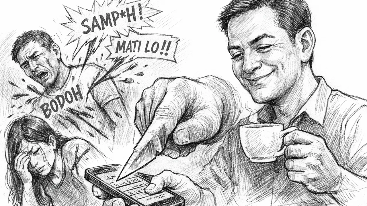 Di dunia digital, luka tidak terlihat, tetapi tetap terasa. Kata-kata bisa lebih tajam dari senjata. (GG)