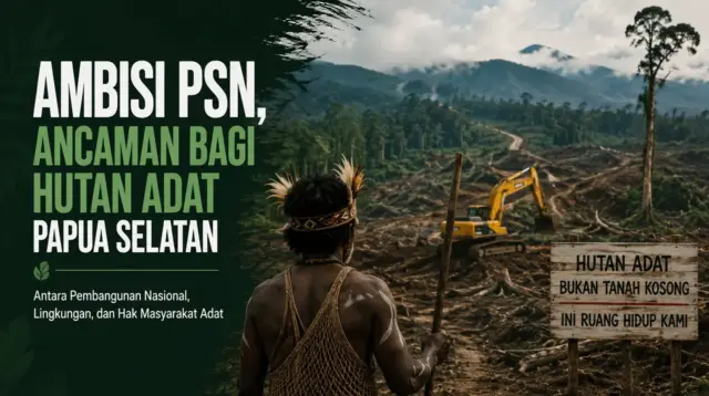 Ilustrasi ketika hutan hilang, yang ikut terancam bukan hanya lingkungan, tetapi juga identitas dan masa depan masyarakat Papua. (GG)