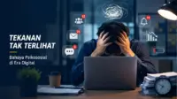 Ilustrasi pekerja mengalami tekanan mental akibat tingginya tuntutan kerja di era digital. (GG)