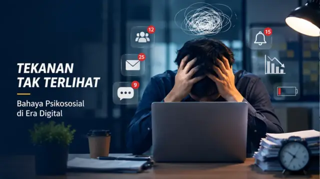 Ilustrasi pekerja mengalami tekanan mental akibat tingginya tuntutan kerja di era digital. (GG)
