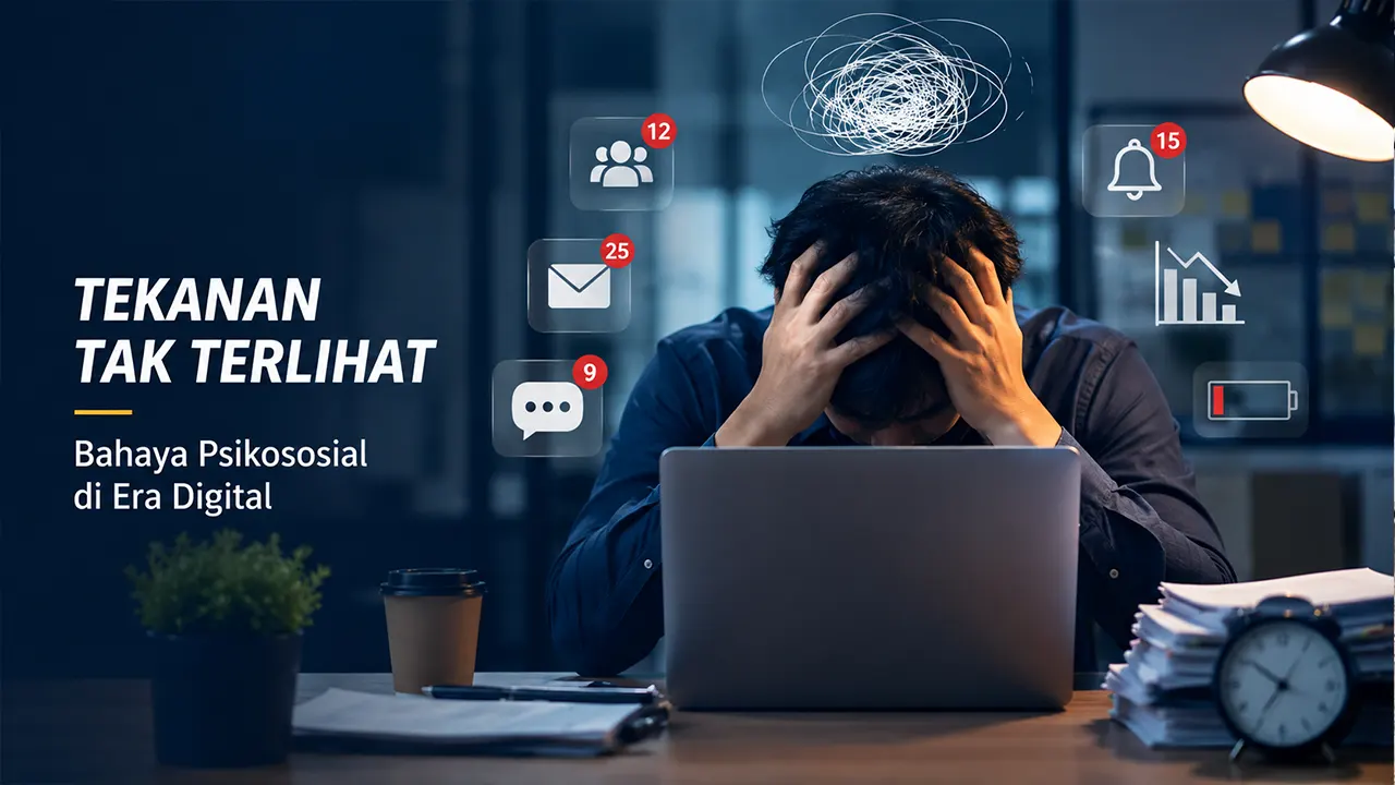 Ilustrasi pekerja mengalami tekanan mental akibat tingginya tuntutan kerja di era digital. (GG)