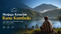 Ilustrasi suasana Ranu Kumbolo di jalur pendakian Gunung Semeru yang bagi masyarakat Tengger dipandang sebagai kawasan sakral dan sumber kehidupan. Kesucian kawasan ini dijaga melalui berbagai norma hukum adat yang mengatur perilaku manusia sebagai bentuk penghormatan terhadap alam dan nilai leluhur. (Ilustrasi: Dok/AI)