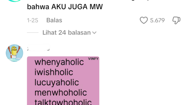 Tangkapan Gambar Komentar di media sosial TikTok