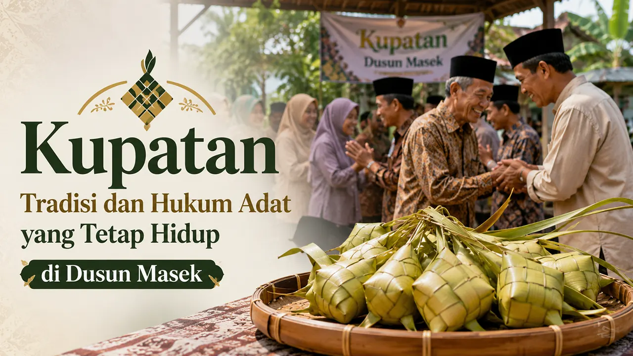 Tradisi Kupatan di Dusun Masek, Gresik, menjadi ruang silaturahmi yang menjaga kebersamaan warga sekaligus merefleksikan hidupnya hukum adat di tengah modernisasi. (GG)