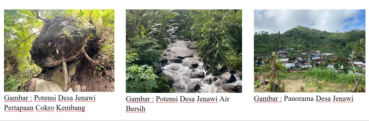 Beberapa potensi Desa Jenawi. (doc. Kelompok 1 Magang Desa Jenawi Program Studi PWK UNS)
