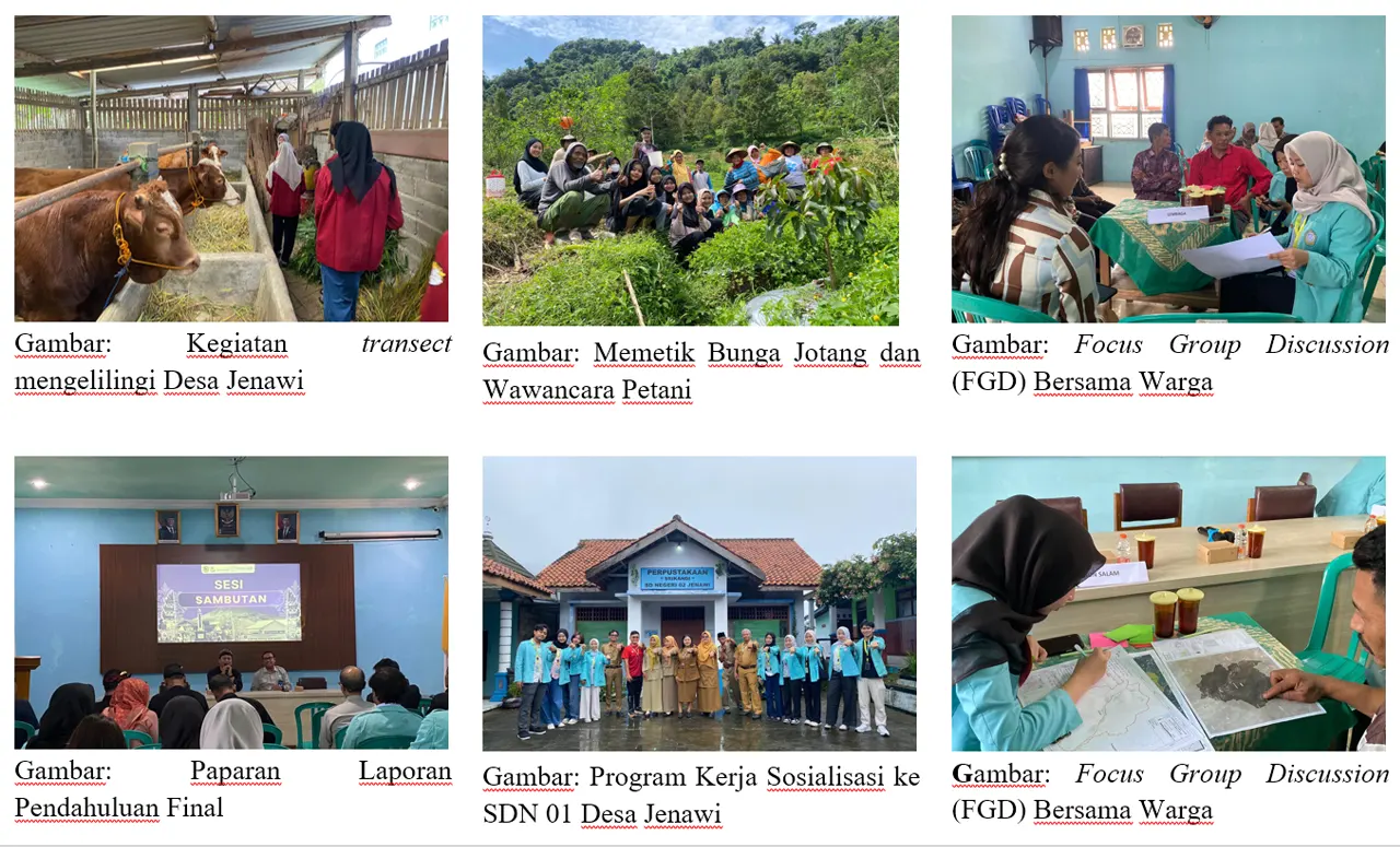 Berbagai kegiatan mahasiswa Kelompok 1 Magang Desa Jenawi Program Studi PWK UNS. (doc. Kelompok 1 Magang Desa Jenawi Program Studi PWK UNS)