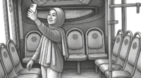 content creator yang sedang mengambil video dengan teknik storytelling. (Ilustrasi Roshinta Nurfajaristi).