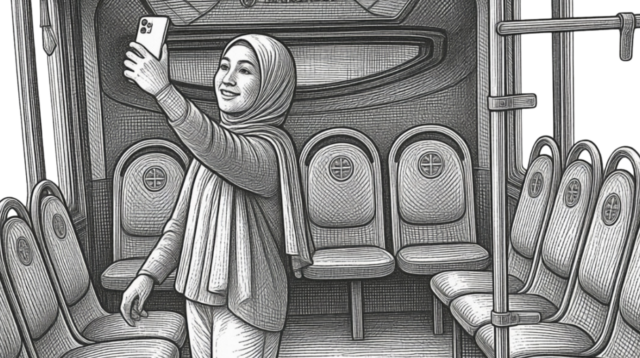 content creator yang sedang mengambil video dengan teknik storytelling. (Ilustrasi Roshinta Nurfajaristi).