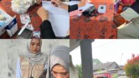 Pelaksanaan kegiatan pemeriksaan kesehatan gratis, mahasiswa mendekatkan layanan skrining kesehatan kepada warga Kampung Alun-Alun, Desa Warunggunung, Kabupaten Lebak, Kamis (30/7/2026). (Dok. Pribadi/KKM 86 UNIBA)