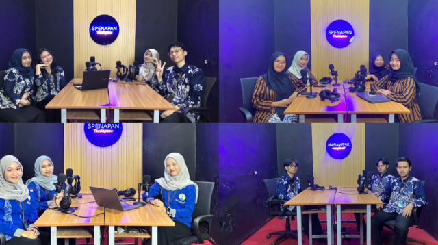 Mahasiswa Magang Kependidikan Terintegrasi (MKT) Universitas Tidar 2026 memproduksi siniar edukatif bertajuk “Kelas dalam Suara” di SMP Negeri 8 Magelang yang disiarkan lewat kanal YouTube @smpnegeri8magelang413, dengan materi lintas studi yaitu Bahasa Indonesia, IPA, Matematika, serta Bahasa Inggris yang dikemas dalam format percakapan santai. (Dok. Pribadi/MKT Untidar 2026)