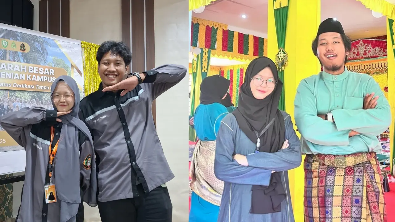 Dua mahasiswa tampil dalam momen kebersamaan saat terlibat dalam kegiatan kreatif dan produksi karya audiovisual. Keterlibatan tersebut menjadi bagian dari proses pengembangan kreativitas mahasiswa melalui film pendek Nurlela dan Priok Nasi. (Dok. Pribadi)